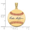 Black Bow Jewelry 14K Gold Plated Richie Ashburn Signature SM Enamel Baseball Pendant - 4 of 4