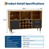 Coolmee 47 inch Wine Bar Cabinet, Liquor Coffee Bar Storage Cabinet Sideboard Buffet with LED Lights Charging Station for Home Kitchen Dining Room - 3 of 4