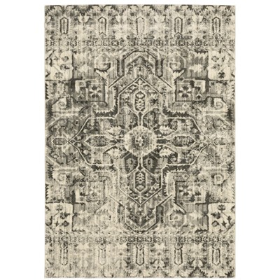 Oriental Weavers Florence 4333W Charcoal/ Ivory Indoor Area Rug - 7'10" x 10'10"
