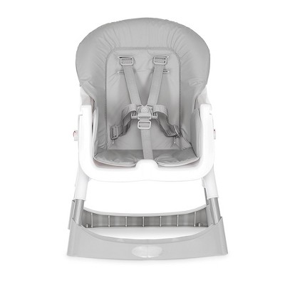 Gray and White Portable Convertible High Chair with Adjustable Tray