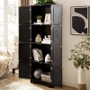 INFURNIC Decorative Storage Cabinets Tall Storage Cabinet with 8 Doors and 4 Shelves for Living Room and Office, Black, 23.82"*12.6"*72.4" - 3 of 4