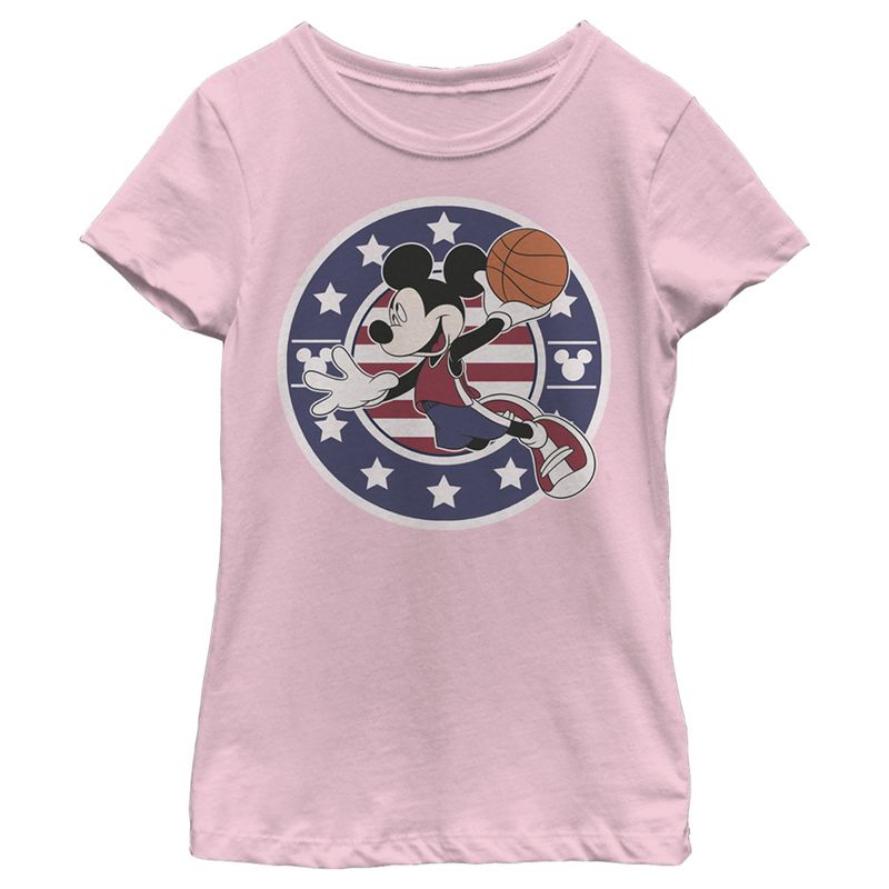 Girl's Disney Mickey Mouse Basketball Dunk T-Shirt, 1 of 5