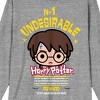 Harry Potter Chibi Style No 1 Undesirable Women's Gray Melange Long Sleeve Crew Neck Tee - 2 of 3