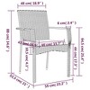 vidaXL Patio Dining Set 3 Piece, Patio Conversation Set with Cushions, Outdoor Furniture Set for Garden Backyard Poolside, Gray Poly Rattan - 3 of 4