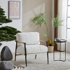 KWPZQEB Accent Chair, Mid-Century Modern Armchair with Cushions and Solid Wood Legs, Reading Chair with High Back for Living Room Bedroom - 3 of 4