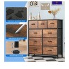 Fabric Dresser  with 9 Drawers ,Storage Organizer Unit for Living Room, Hallway ,Sturdy Steel Frame, Wooden Top - 4 of 4