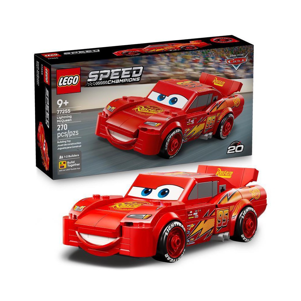 LEGO Speed Champions Lightning McQueen Building Toys, Easter Basket Gifts for Kids, Disney Pixar Cars - 77255