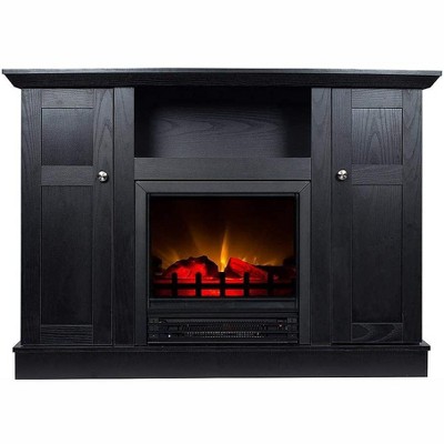 HearthPro Barclay Electric Fireplace Media Cabinet in Black Oak - SP5976