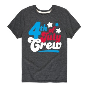 Boys' - Instant Message - Fourth Of July Crew Retro Script Short Sleeve Graphic T-Shirt - 1 of 4
