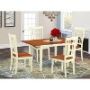 5 Piece Kitchen Table Set for 4 - Rectangle Dining Table with Butterfly Leaf & 4 Chairs - Buttermilk & Cherry Finish - 2 of 4