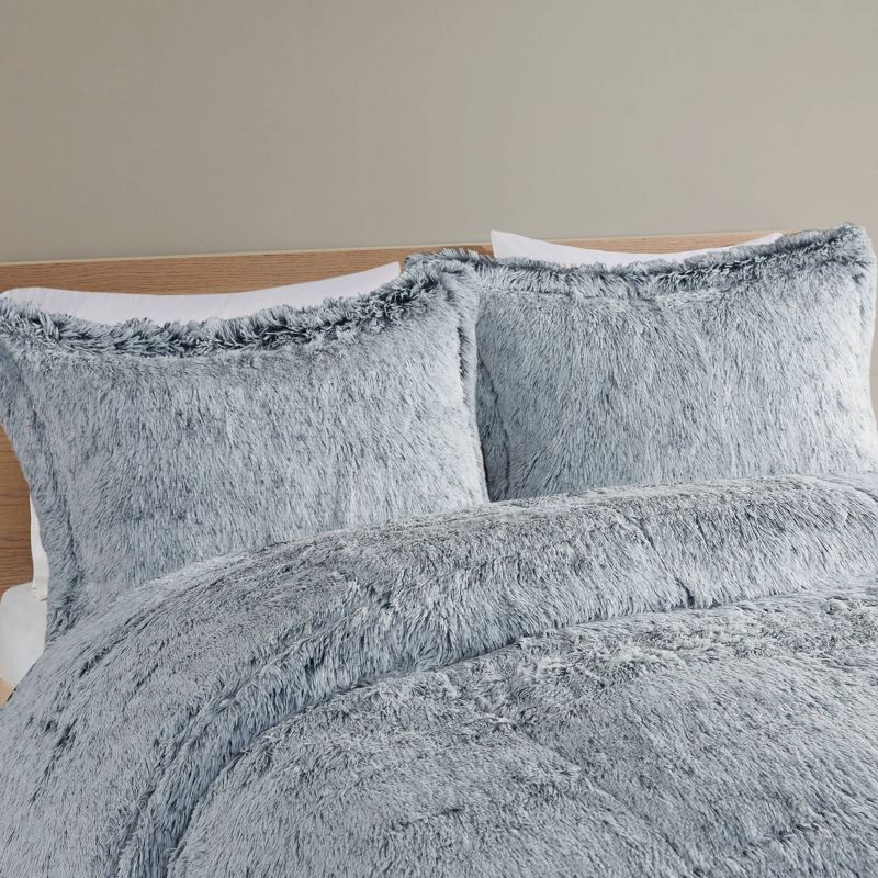  Intelligent Design Leena Shaggy Long Faux Fur Comforter Mini Set, 5 of 17