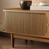 POVISON 70.86" Mid-Century Modern TV Stand with Tambour Doors, Fluted TV Stand, Woven Rattan TV Console with Storage - 4 of 4