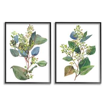 Stupell Industries Soft Eucalyptus Plant Blue Green Ombre Leaves