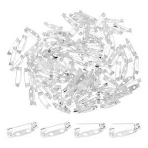 Unique Bargains Durable Multipurpose Iron Badge Brooch Pin Backs Safety Clasp 120 Pcs - 1 of 4
