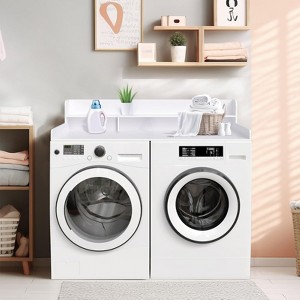 Washer Dryer Countertop, Laundry Countertop Wwith 2-Tier Storage Shelf & Edge Rails, Laundry Over Washing Top Protector for Washer and Dryer - 1 of 4