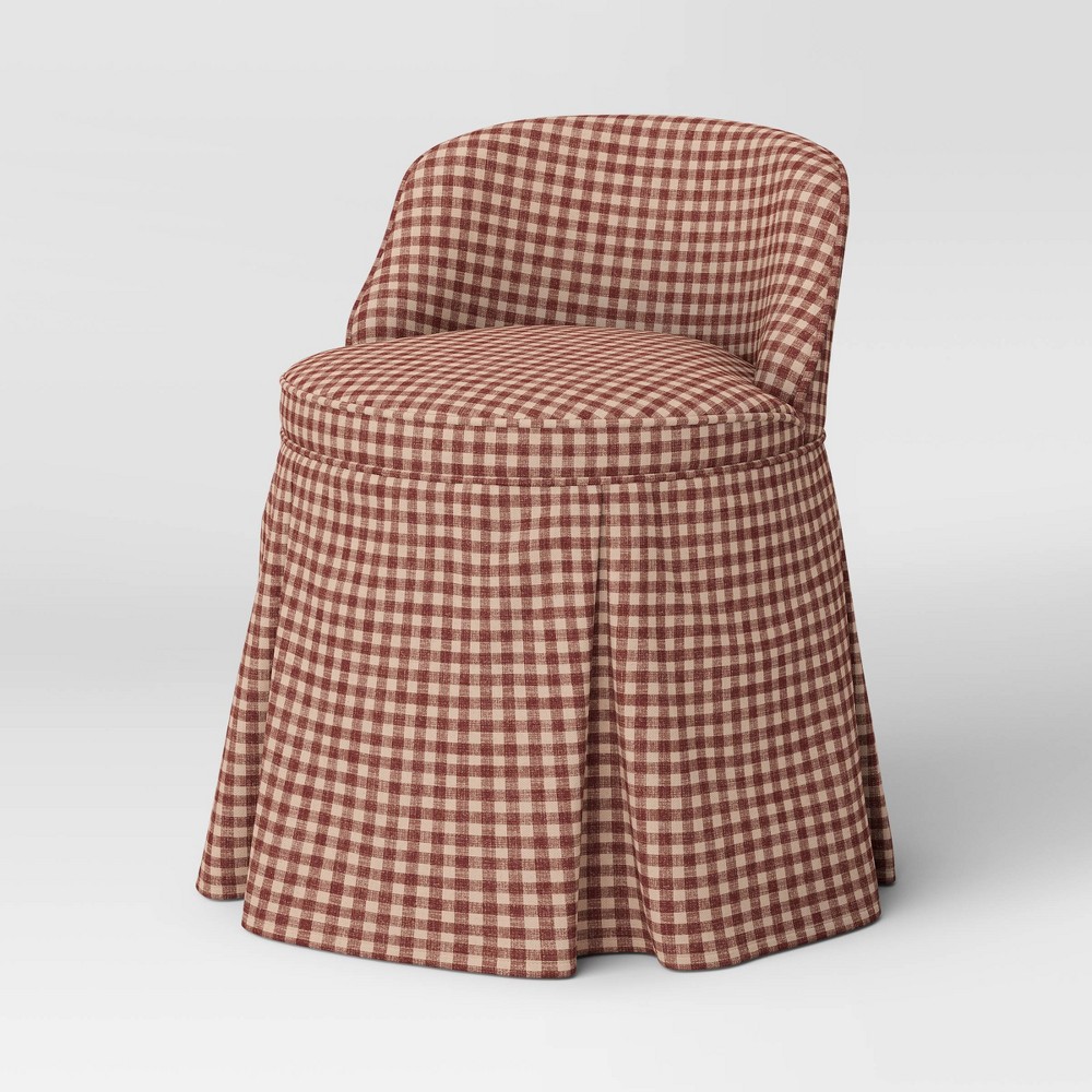 Teen Vanity Chair Whitaker Gingham Berry - Threshold™ designed with Studio McGee