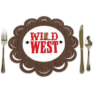 Big Dot of Happiness Western Hoedown - Wild West Cowboy Party Round Table Decorations - Paper Chargers - Place Setting For 12 - 1 of 4