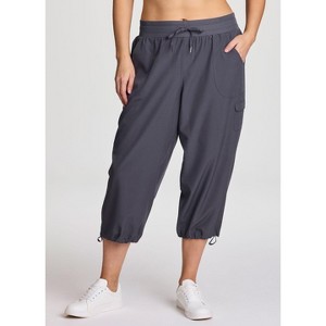 RBX Active Women's Cargo Style Capri Pants, Quick Drying Adjustable Leg Cropped Jogger Pant for Casual Wear, Hiking, Workouts - 1 of 4