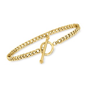 Pure Collection by Ross-Simons 14kt Yellow Gold Curb-Link Toggle Bracelet - 1 of 4