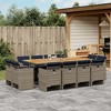 vidaXL Patio Dining Set Set of 12 Grey, Brown, Navy Blue - 2 of 4