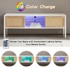 Lyngins 40.16" Rattan Woven Coffee Table, Sliding Door for Dtorage, Center Table with Metal Legs, 220lbs Capacity, Modern Table for Living Room - 4 of 4