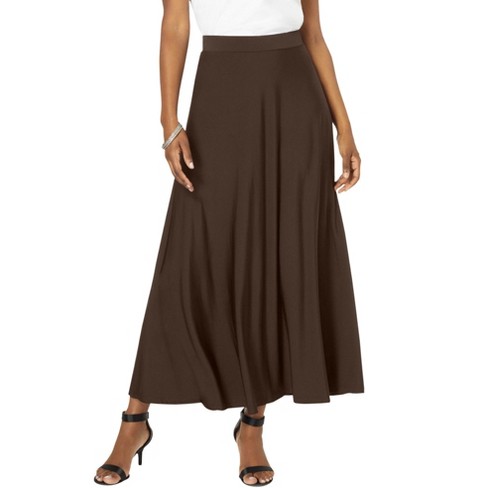Jessica London Women's Plus Size Wrinkle Resistant Pull-On Elastic Knit  Maxi Skirt