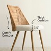 Rattan Dining Chair Set Of 6,Boucle Upholstered Dining Chair, With Oak Metal Legs For Kitchen,Dining Room,Living Room,Farmhouse-Tanpinhause - 4 of 4