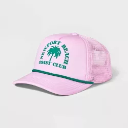 Women's Newport Beach Trucker Hat - Mighty Fine Neon Pink