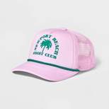 Newport Beach Trucker Hat - Mighty Fine Neon Pink
