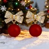 Rhinestone & Pearl Bow Earrings for Women, Christmas Holiday Jewelry Gifts. - 4 of 4