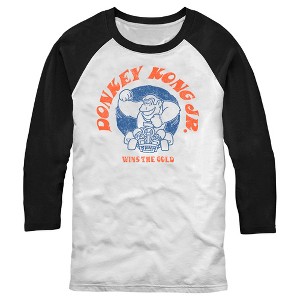 Men's Nintendo Distressed Wins the Gold Baseball Tee - 1 of 4