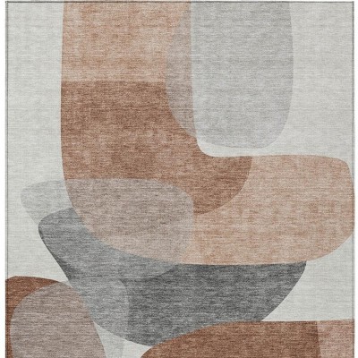 HomeRoots 8' X 10' Rust And Gray Abstract Washable Indoor Outdoor Area Rug