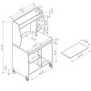 Microwave cart computer cart utility cart with hutch shelves spice rack mobile on locking castors red cocoa espresso - 3 of 4