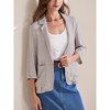 INSPIRE CHIC Women's 3/4 Sleeves Casual One Button Notched Lapel Side Pockets Blazer - 2 of 4