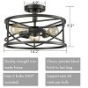 Claxy Rustic Semi Flush Ceiling Lights Black Drum Shade, 3-Light - 3 of 4