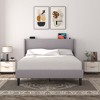 VECELO Upholstered Full/Queen Size Bed Frame with Headboard & Wingback, Platform Bed with USB & Type-C Ports - 2 of 4