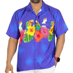 LA LEELA Mens Hawaiian Short Sleeve Button Down Shirt Men's Hawaii Shirts Boho Vacation Casual Summer Beach Shirts for Men Funny - 1 of 4