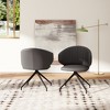 POVISON Contemporary Wingback Swivel Dining Chairs Set of 2, Leather Side Chairs, Gray - 2 of 4