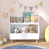 KWPZQEB Wooden Kids Bookshelf 2-Tier, Montessori Bookshelf with Legs, Scalloped Book Shelf for Bedroom Playroom Living Room, White - 2 of 4