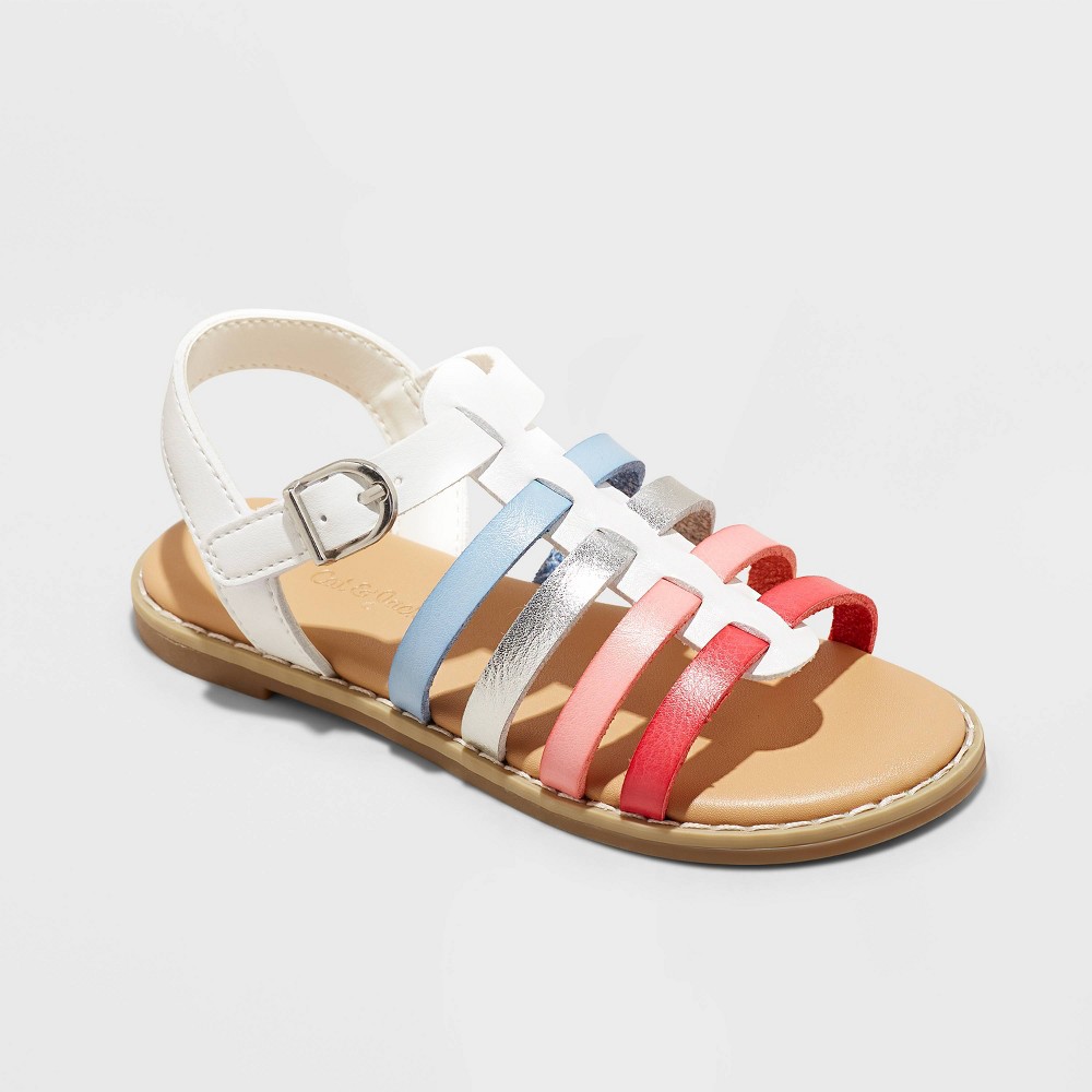 Size 9T Toddler Girls' Shanel Colorblock Fisherman Sandals - Cat & Jack™ White 9T