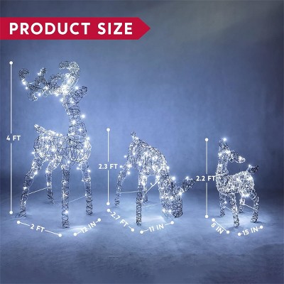 Winter LED Reindeer Family Christmas Yard Decorations