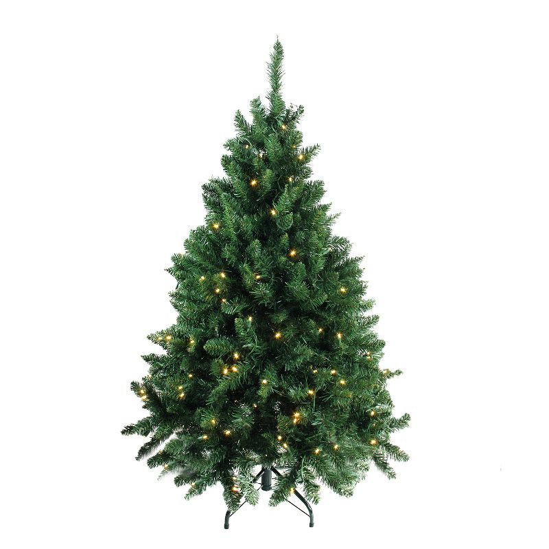 Northlight 4.5' Prelit Artificial Christmas Tree LED Buffalo Fir Medium - Warm White Lights, 1 of 4
