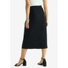 Jessica London Women's Plus Size Faux Wrap Midi Skirt - 3X, Black - 3 of 4