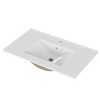 Gulches 32 in 18 Undermount Bathroom Sink in White Ceramic with Pre-Drilled Faucet Hole Modern Minimalist Design - 2 of 4
