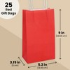 Blue Panda 25-Pack Red Gift Bags with Handles - Small Paper Treat Bags for Birthday, Wedding, Retail (5.3x3.2x9 In) - 4 of 4