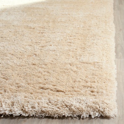 Indie Light Beige Synthetic Shag Runner Rug - 2'3" x 7'