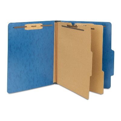 MyOfficeInnovations Moisture-Resistant Classification Folders 2/5 Top Tab Ltr 2 Div NavyBl 614620