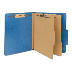 MyOfficeInnovations Moisture-Resistant Classification Folders 2/5 Top Tab Ltr 2 Div NavyBl 614620 - 1 of 4