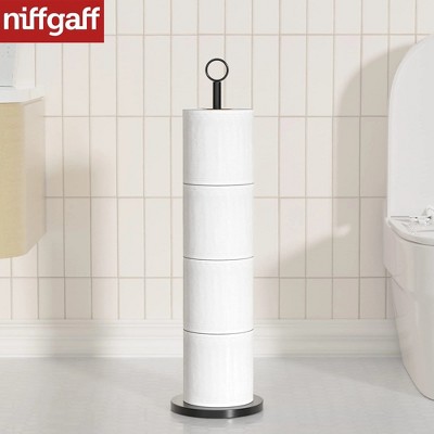 LunaLulinlk Toilet Paper Holder Stand(with Reserve Function), Free-Standing Spare Rolls Storage Holder, Stainless Steel