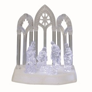 Transpac Acrylic 8.5 in. Multicolor Christmas Light Up Musical Nativity Decor - 1 of 2